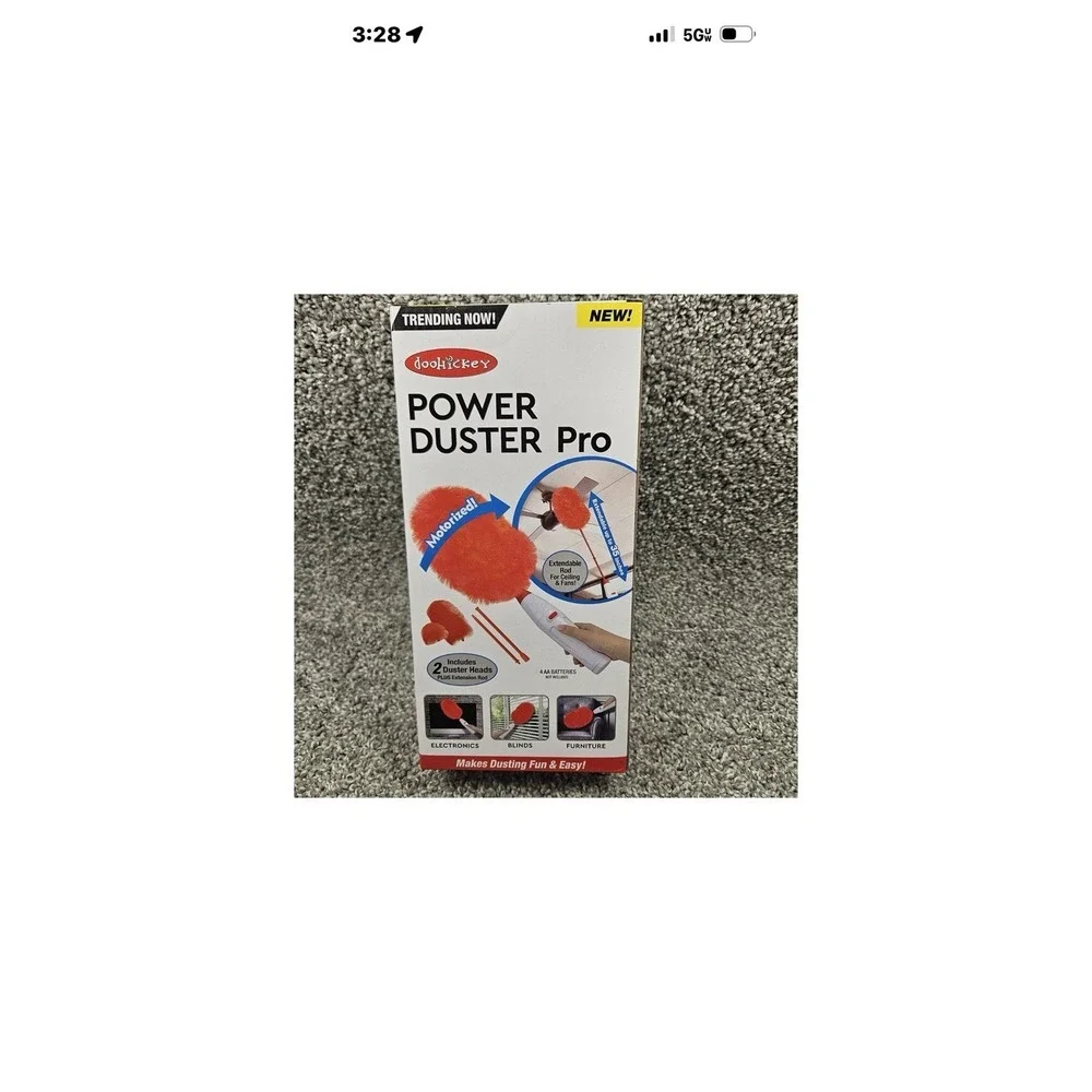 Motorized Power Duster Pro New-Dusting & Cleaning W/2 Duster Heads & Extension